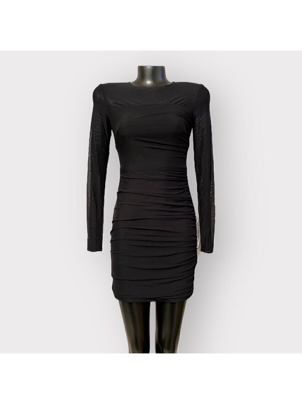 Dress The Population NEW Brinley Long Sleeve Mini Womens sz XS Black Goth Witchy